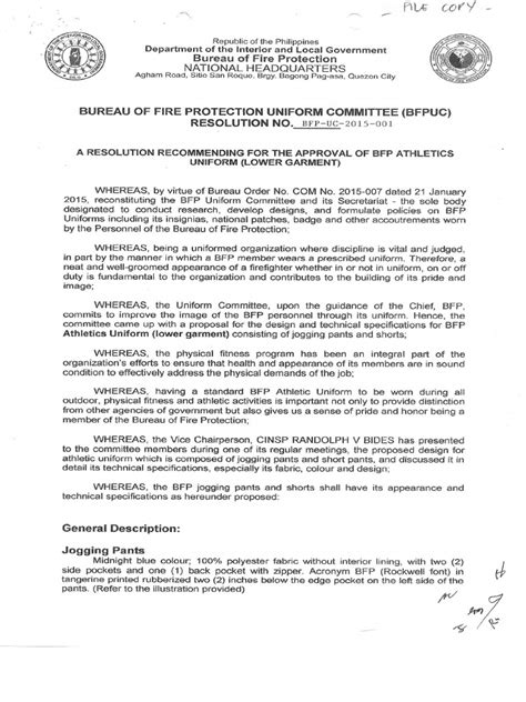 BFP Uniform Committee Resolutions and Policy 19sept2019.